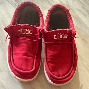 Hey Dude Red shoes.   Youth size 5.